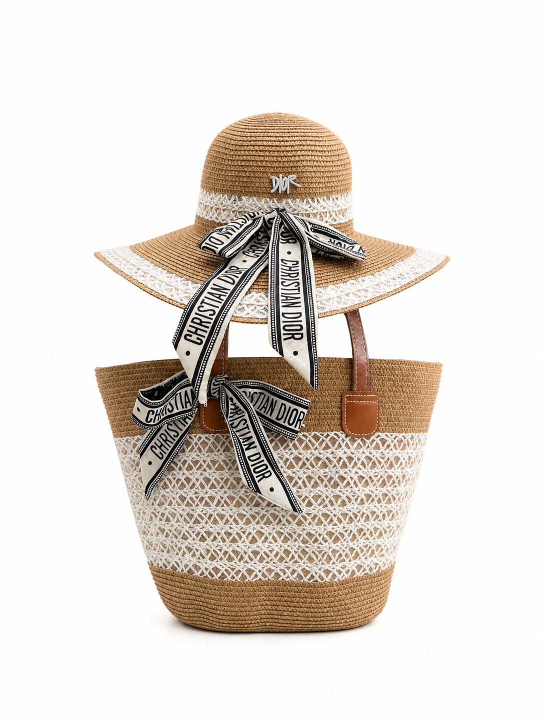 ست کلاه و کیف رافیا شنل (DIOR) - 052